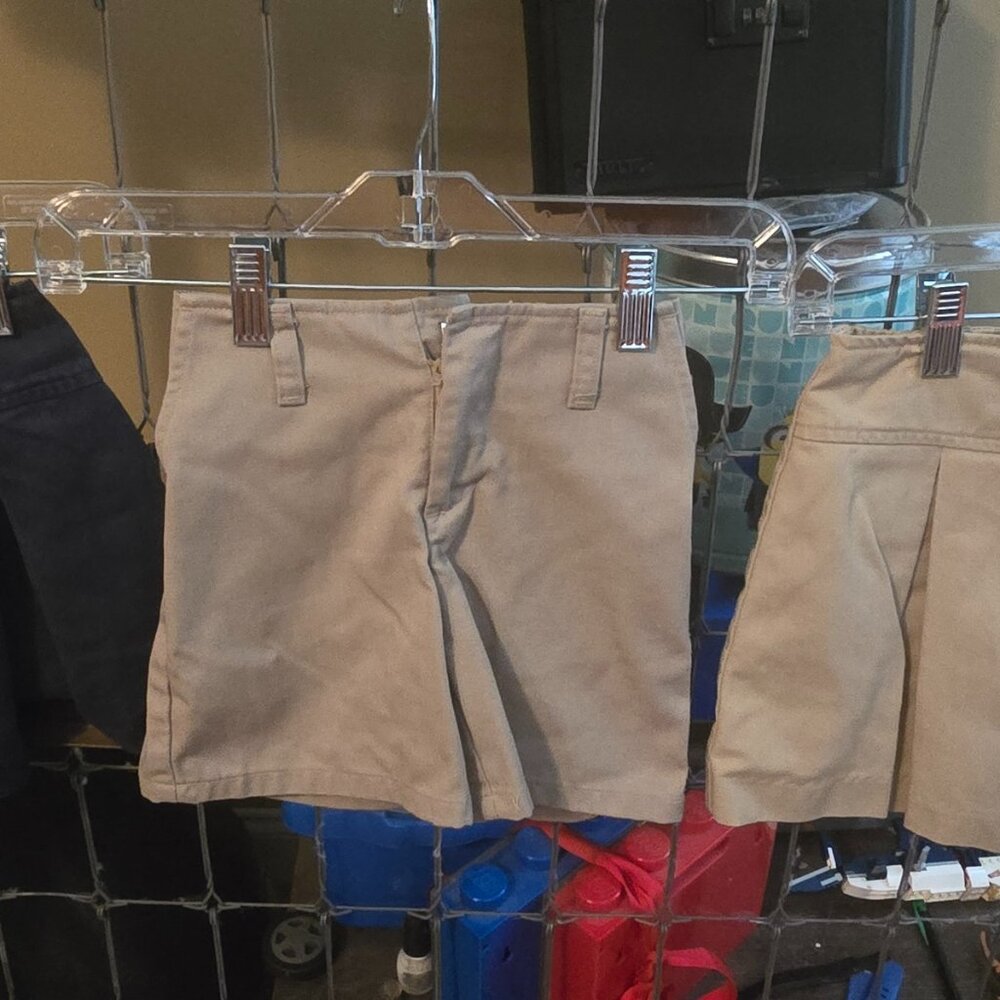 Lot of 4 School Uniform Skorts/Shorts in Navy and Khaki-Size 4